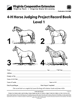 cover, 4H Horse Judging Project Record Book Level 1