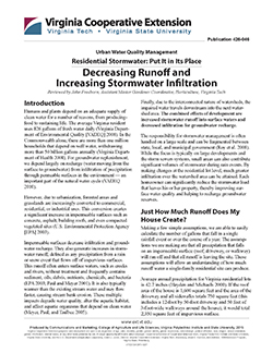 Cover, Urban Water Quality Management–Residential Stormwater: Put It in Its Place. Decreasing Runoff and Increasing Stormwater Infiltration