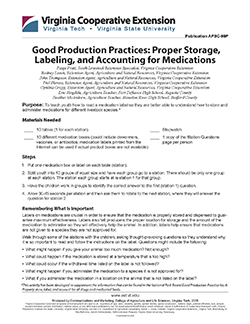 cover, Good Production Practices: Proper Storage, Labeling, and Accounting for Medications