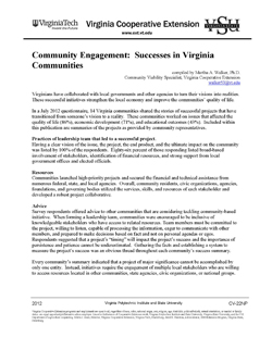 Cover, Community Engagement: Successes in Virginia Communities JPG