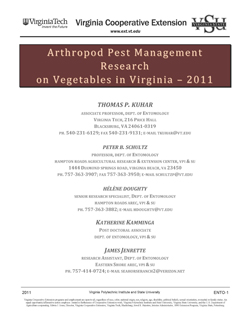 image Arthropod Pest Management Research on Vegetables in Virginia – 2011