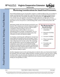 Cover, Marketing Considerations for Small Food Processors JPG