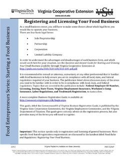 Cover, Registering and Licensing Your Food Business JPG