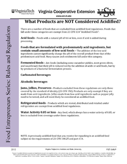 Cover, What Products are NOT Considered Acidified? JPG