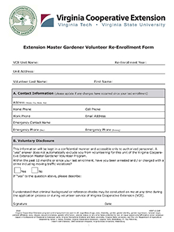 JPG, Extension Master Gardener Volunteer Re-Enrollment Form