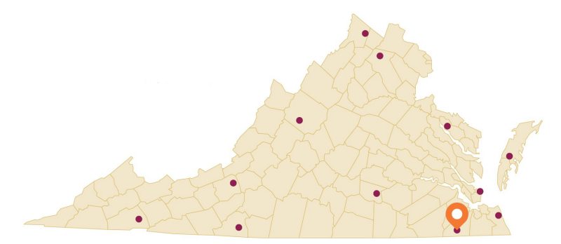 Map of Virginia.