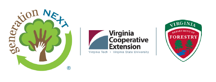 Three logos of Generation Next, Virginia Cooperative Extension, and Virginia Department of Forestry