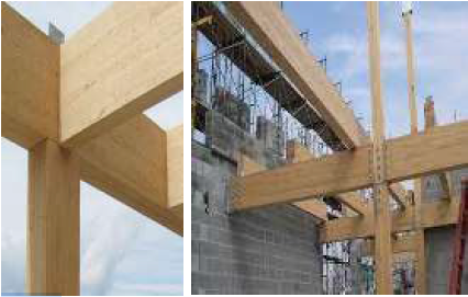 Glulam used as column and beams 