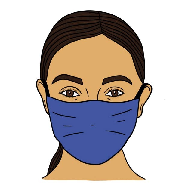 an illustration of a person wearing a mask