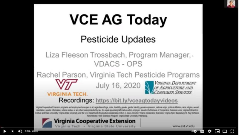 Cover for publication: VCE Ag Today: Pesticide Updates