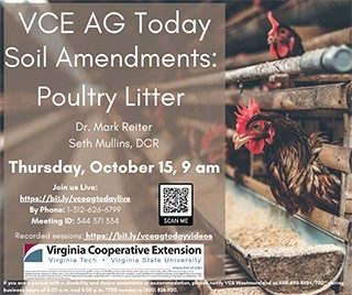 Cover for publication: VCE Ag Today: Soil Amendments —Poultry Litter