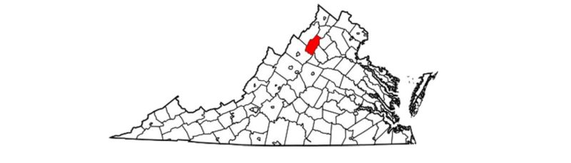 A map of Virginia, with page County highlighted red.